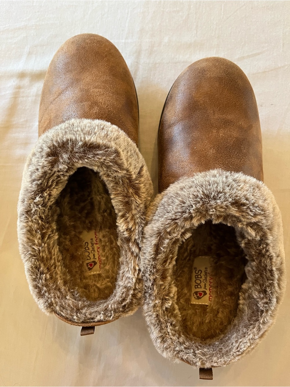 Skechers BOBS Women’s Brown Faux-Fur Slip-On Mule Shoes, 8.5